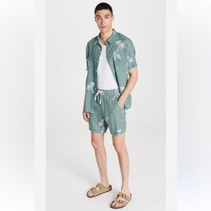 Banks Journal Retreat Linen Palm Print Button Up Shirt Men’s Small | Revolve